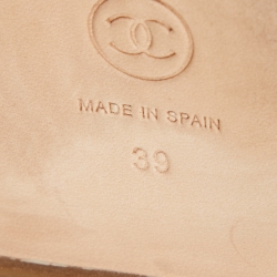 Chanel Pink Leather CC Espadrille Flats Size 39