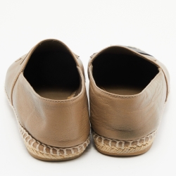 Chanel Beige/Black CC Cap Toe Espadrille Flats Size 39