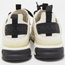 مملوكة مسبقًا Chanel Tricolor Leather, Suede and Fabric CC Low Top Sneakers Size 39