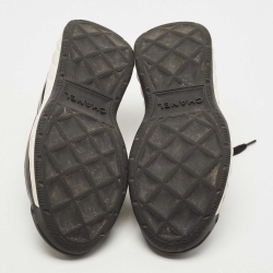 Pre Owned Chanel Black Fabric and Leather CC Low Top Sneakers Size 38