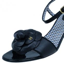 مملوكة مسبقًا صندل شانيل جلد كاميلا أسود مقاس 39