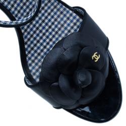 مملوكة مسبقًا صندل شانيل جلد كاميلا أسود مقاس 39