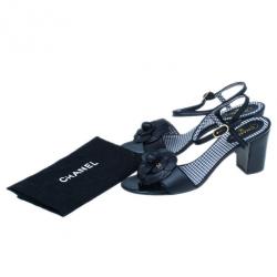 مملوكة مسبقًا صندل شانيل جلد كاميلا أسود مقاس 39