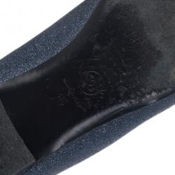 مملوكة مسبقًا Chanel Glitter Cap Toe Camellia Flower Ballet Flats Size 41