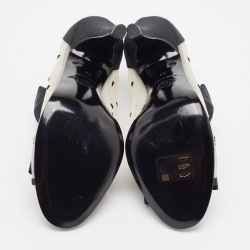 Chanel Black/Beige Canvas and Mesh CC Ankle Boots Size 39