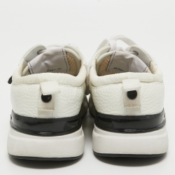 Pre Owned Chanel White Leather and Mesh CC Low Top Sneakers Size 37