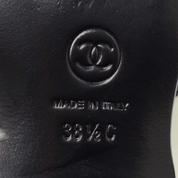 Chanel Black/White Patent Interlocking Logo Oxfords Size 38.5