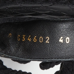 Chanel Black Rope and Leather Dad Sandals Size 40