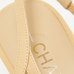 مملوكة مسبقًا Chanel Beige/Black CC Cap Toe Slingback Pumps Size 39