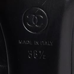 Pre Owned Chanel Black Leather Pointed Toe Pumps Size 38.5