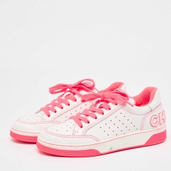 Chanel White/Pink Leather 22P Trainer Sneakers Size 38.5