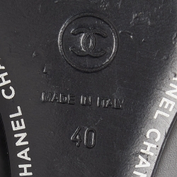 Pre Owned Chanel Black/Gold Leather CC Cap Tote Wedge Pumps Size 40