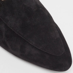 Chanel Black Suede CC Chain Mules Size 41 