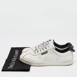 Pre Owned Chanel White Leather CC Low Top Sneakers Size 41