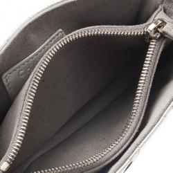 Pre Owned Chanel Silver Leather Quilted Smart Clutch