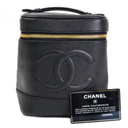 Pre Owned Chanel Black Caviar Vanity Bag