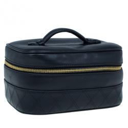 مملوكة مسبقًا Chanel Black Lambskin Leather Vanity Bag