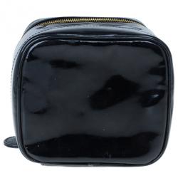 مملوكة مسبقًا حقيبة شد شانيل فانيتي جلد لامع أسود