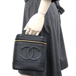 مملوكة مسبقًا Chanel Black Caviar Leather Vanity Case