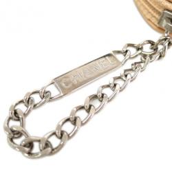 Pre Owned Chanel Beige Lambskin Cambon Pouch