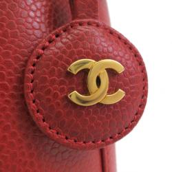 Pre Owned Chanel Red Caviar Vanity Bag