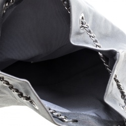 Pre Owned Chanel Silver Quilted Leather Large Seoul Backpack