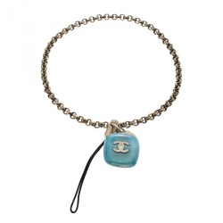Pre Owned Chanel CC Logo Resin Charm Gold Tone Cell Phone Strap