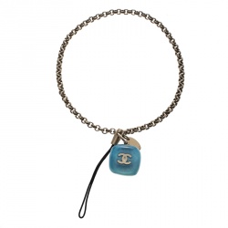 Pre Owned Chanel CC Logo Resin Charm Gold Tone Cell Phone Strap
