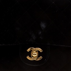 Pre Owned Chanel Black Velvet Vintage Backpack
