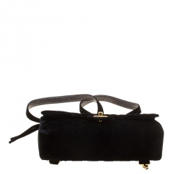 Pre Owned Chanel Black Velvet Vintage Backpack