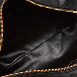 Chanel Black Quilted Leather Cosmetic Pouch