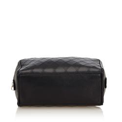 Chanel Black Quilted Leather Cosmetic Pouch