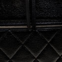 Chanel Black Quilted Glossy Coated Canvas Carry On Luggage