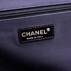 Chanel Black Quilted Glossy Coated Canvas Carry On Luggage