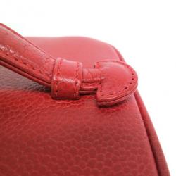 Pre Owned Chanel Red Caviar Cosmetic Vanity Bag