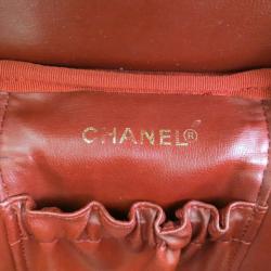 Pre Owned Chanel Red Caviar Cosmetic Vanity Bag