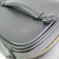 Pre Owned Chanel Black Caviar Cosmetic Vanity Bag
