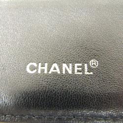 Pre Owned Chanel Black Bar Quilted Leather Card Holder Cover