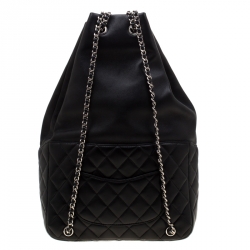 Pre Owned Chanel Black Quilted Leather Seoul Backpack
