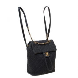 Pre Owned Chanel Blue Washed Denim Urban Spirit Backpack 