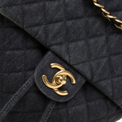 Pre Owned Chanel Blue Washed Denim Urban Spirit Backpack 