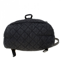 Pre Owned Chanel Blue Washed Denim Urban Spirit Backpack 