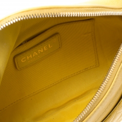 Pre Owned Chanel Yellow Quilted Leather Fanny Pack Waistbelt Bag
