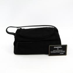 Pre Owned Chanel Black Nylon New Travel Line Vanity Bag