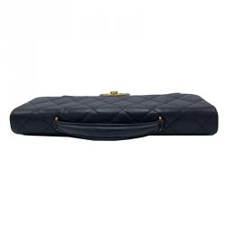 Chanel Black Quilted Leather Vintage Briefcase