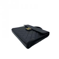 Chanel Black Quilted Leather Vintage Briefcase