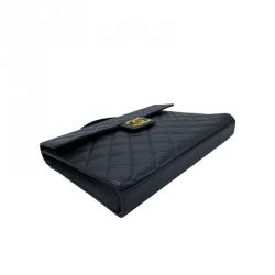 Chanel Black Quilted Leather Vintage Briefcase