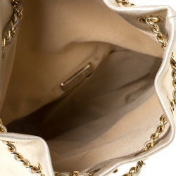Pre Owned Chanel Metallic Gold  Quilted Leather Small Seoul Backpack