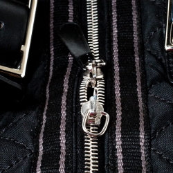 Pre Owned Chanel Black Quilted Nylon and Calfhair Oversized Weekender Bag