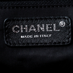 Pre Owned Chanel Black Quilted Nylon and Calfhair Oversized Weekender Bag